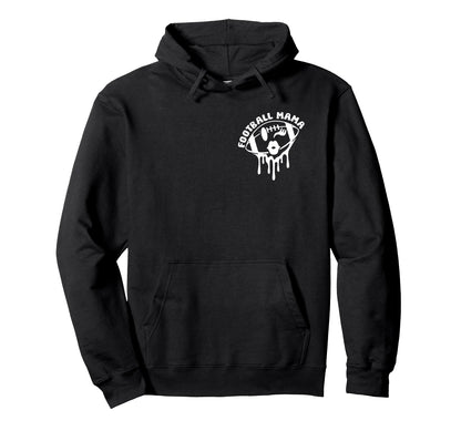 2 Sided Somebodys Loud Mouth Football Mama Hoodie - Unique Graphic Unisex - T-Shirt, Sweatshirt, Hoodie