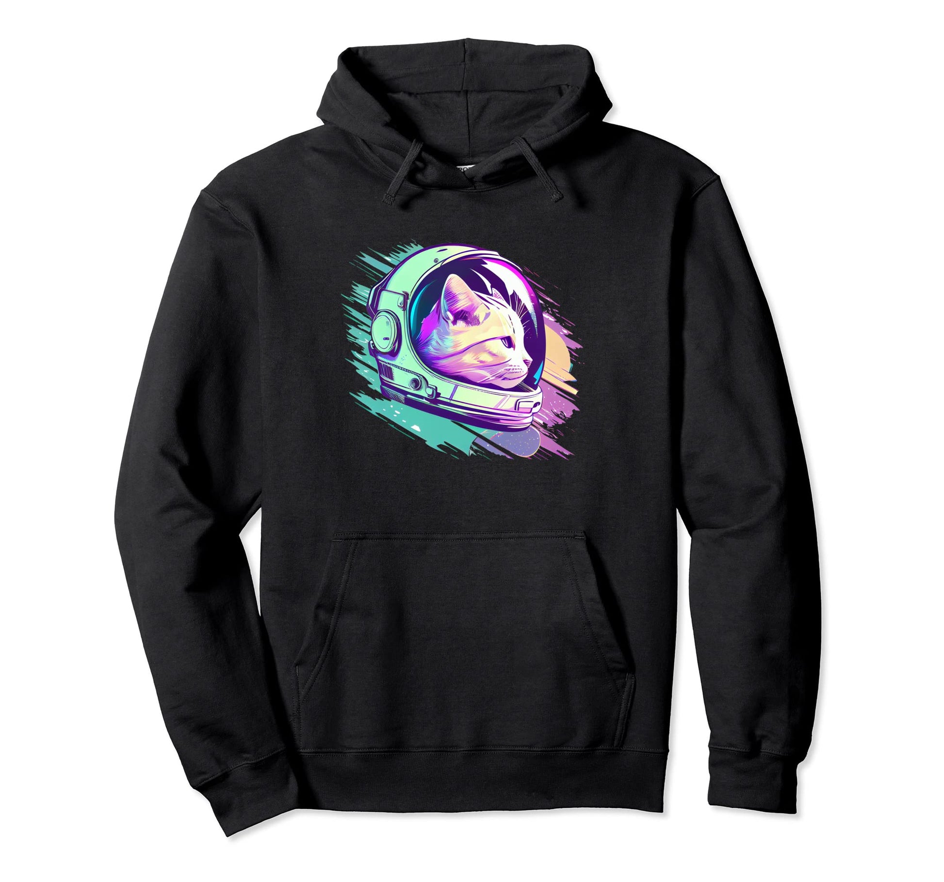 Aesthetic Vaporwave Space Cat 80S 90S Hoodie - Graphic Print Unisex - T-Shirt, Sweatshirt, Hoodie