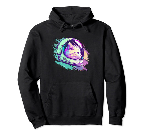 Aesthetic Vaporwave Space Cat 80S 90S Hoodie - Graphic Print Unisex - T-Shirt, Sweatshirt, Hoodie