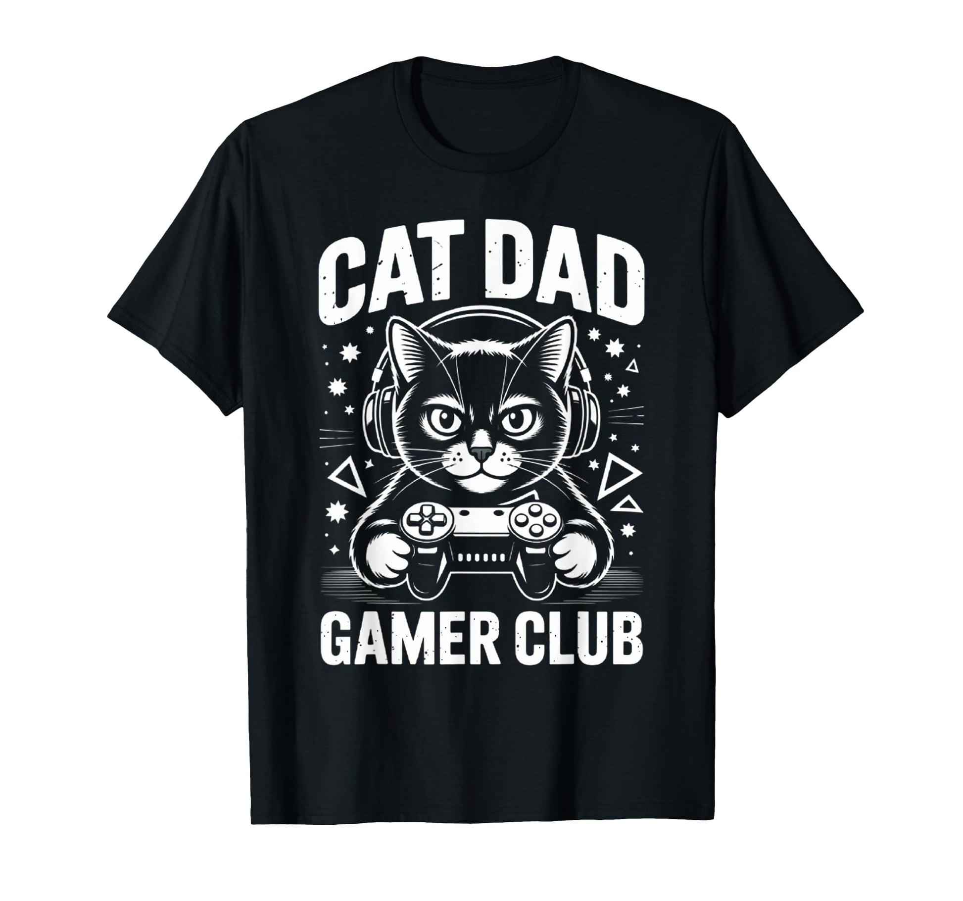 Funny Cat Dad Gamer Club Him Video Game T-Shirt - Custom Art Print Unisex - T-Shirt, Sweatshirt, Hoodie