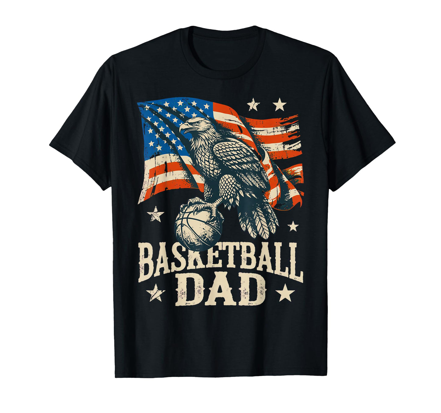 Basketball American Flag Basketball T-Shirt - Custom Art Print Men Women - T-Shirt, Sweatshirt, Hoodie