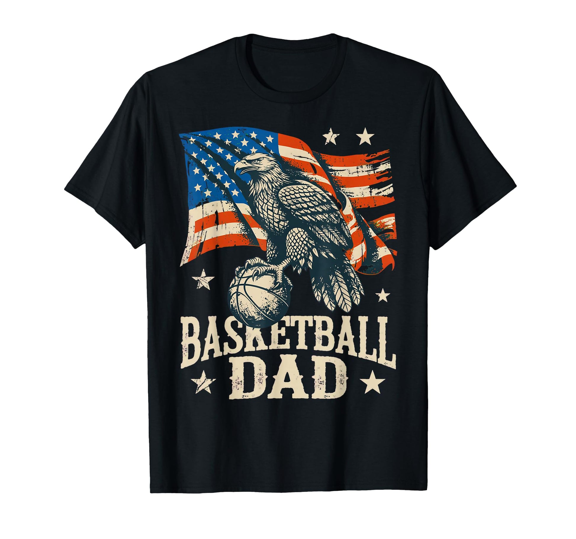 Basketball American Flag Basketball T-Shirt - Custom Art Print Men Women - T-Shirt, Sweatshirt, Hoodie