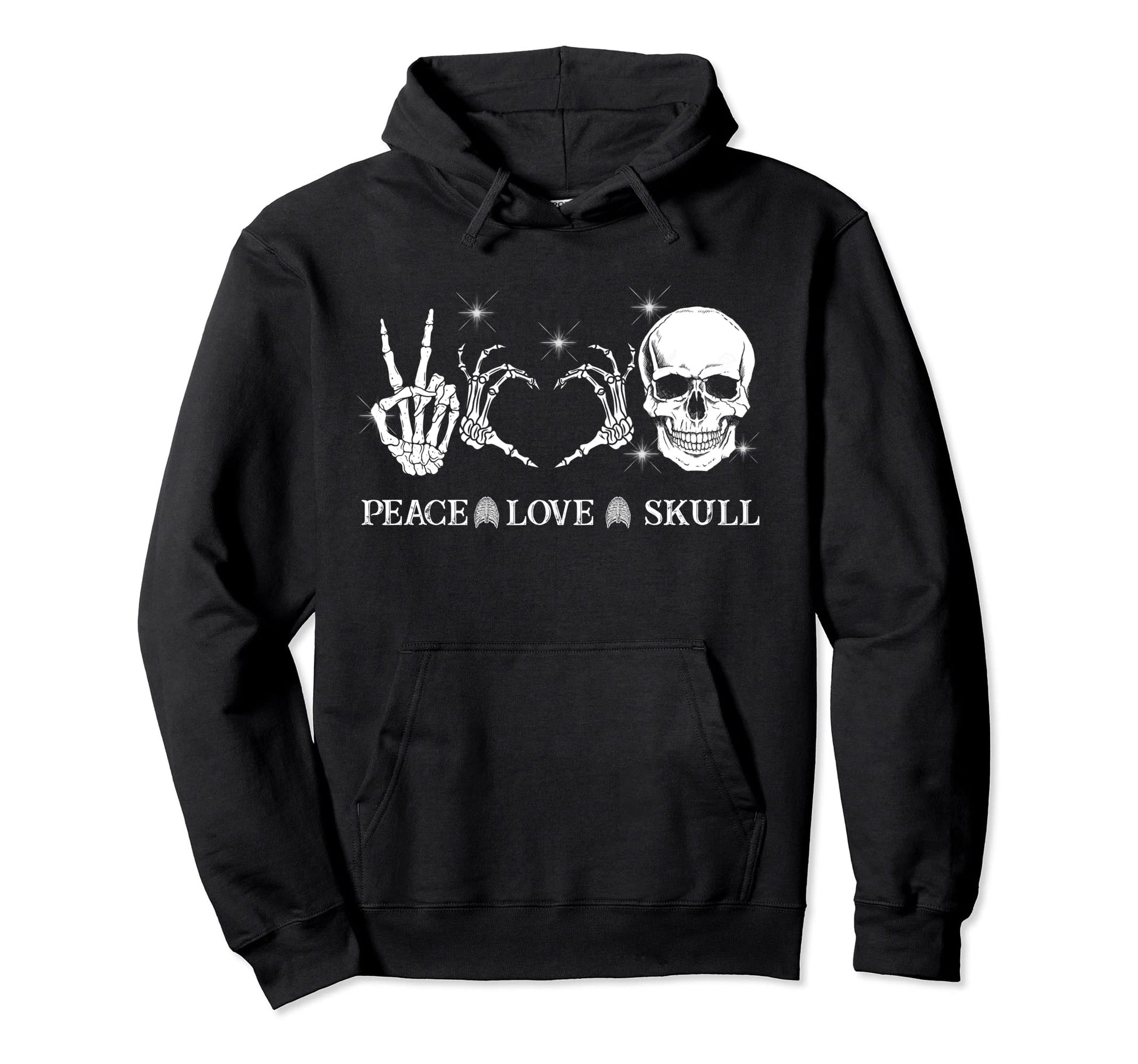 Peace Love Skull Heart Skulls Lover Gift Hoodie - Custom Art Print Unisex - T-Shirt, Sweatshirt, Hoodie