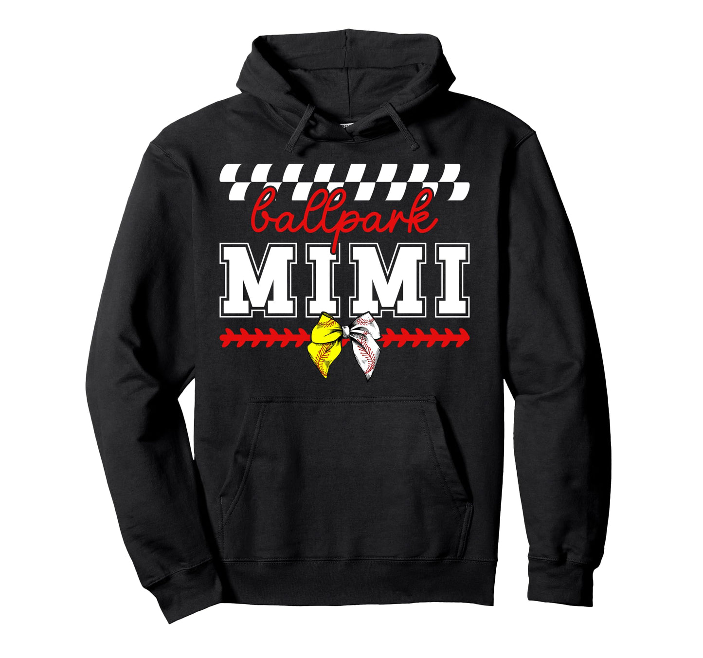 Ballpark Mimi Grandma Baseball Softball Hoodie - Novelty Apparel Unisex - T-Shirt, Sweatshirt, Hoodie