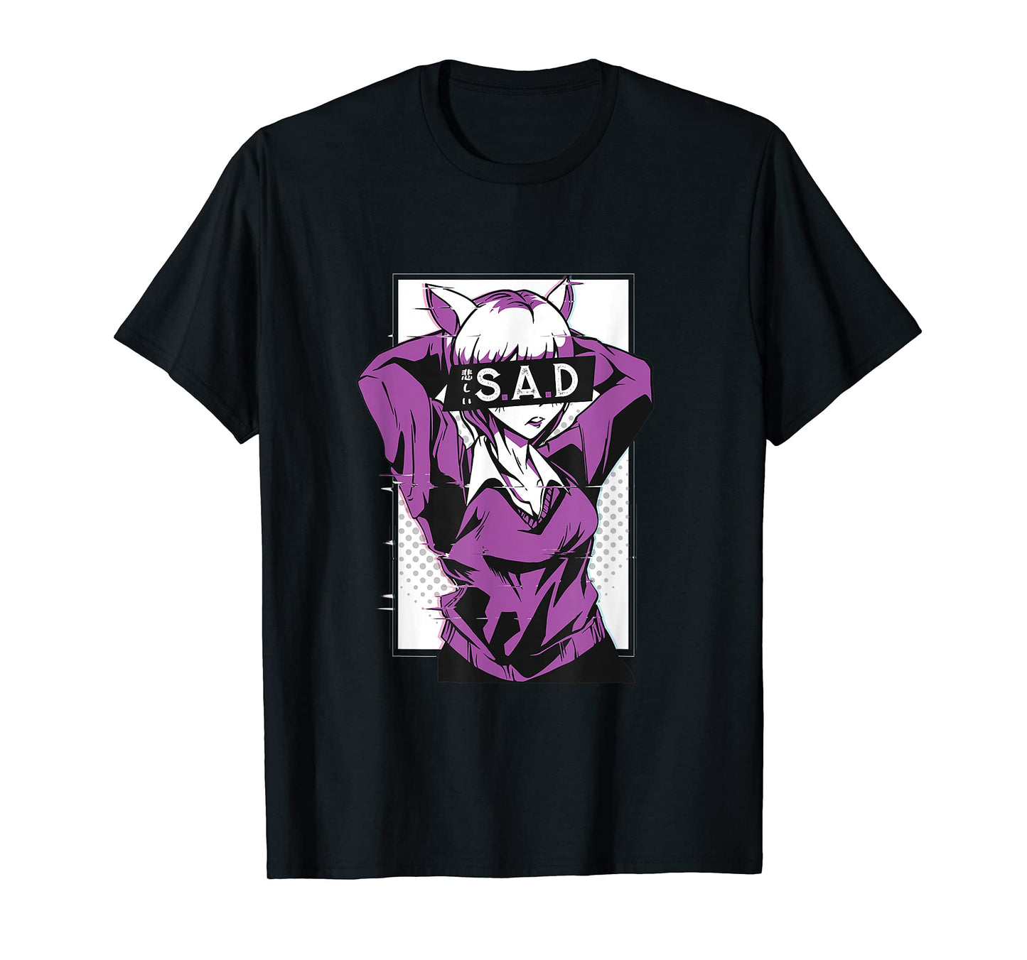 Japanese Vaporwave Sad Anime T-Shirt - Aesthetic Graphic for Adults - T-Shirt, Sweatshirt, Hoodie
