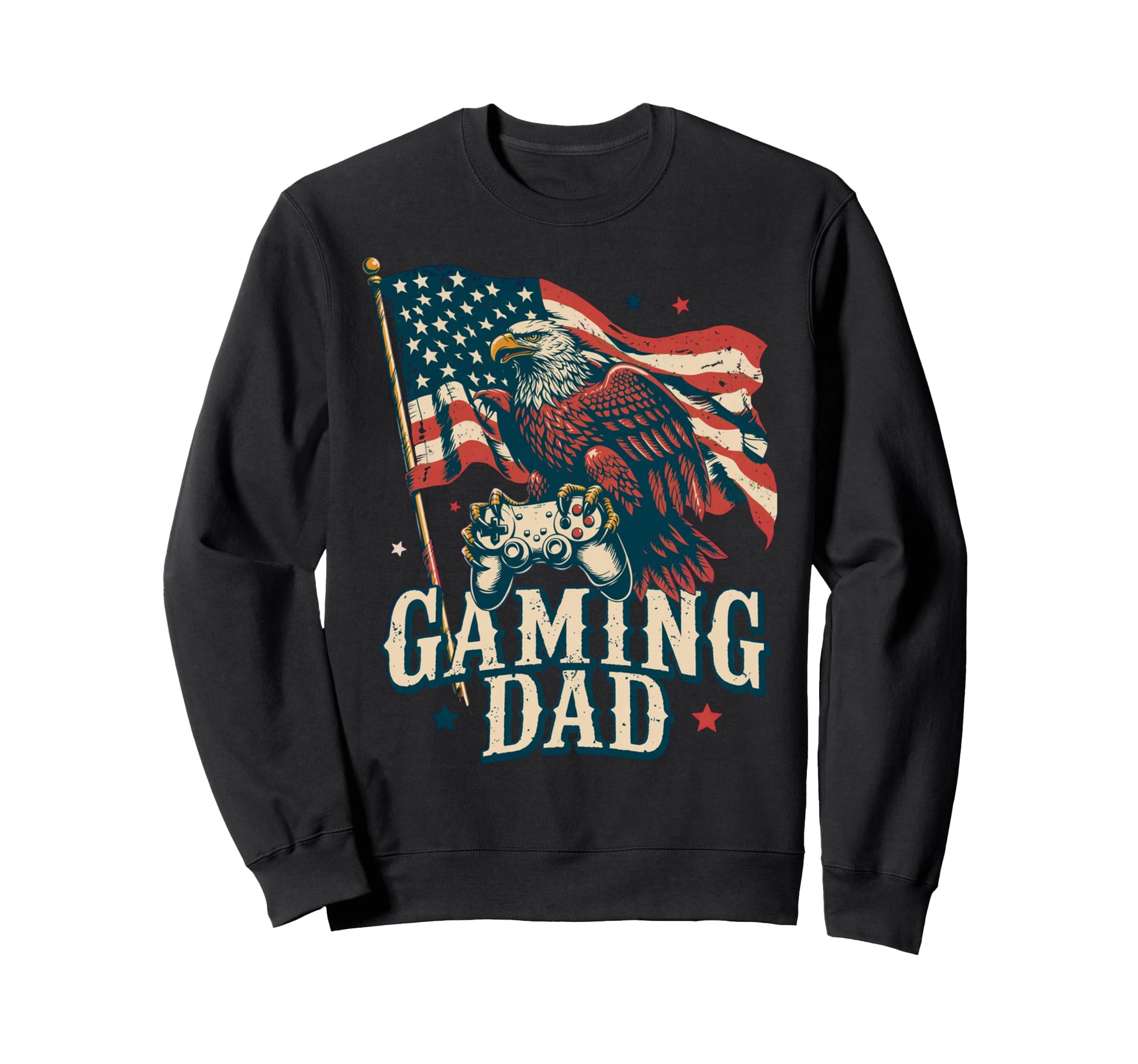 Usa Patriotic Gaming Dad Sweatshirt - Unique Graphic for Adults - T-Shirt, Sweatshirt, Hoodie
