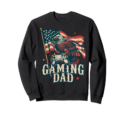 Usa Patriotic Gaming Dad Sweatshirt - Unique Graphic for Adults - T-Shirt, Sweatshirt, Hoodie