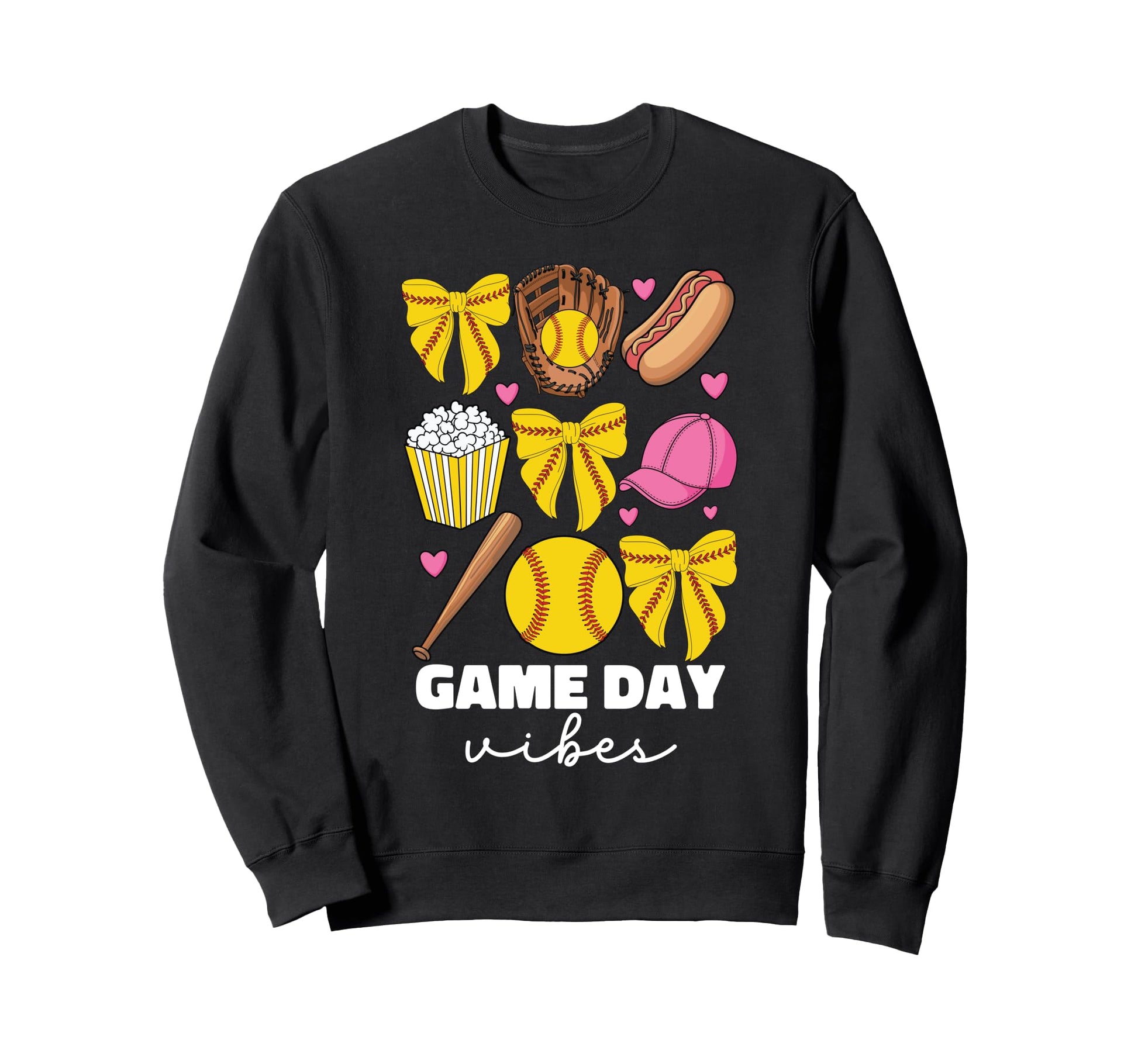 Game Day Vibes Coquette Bow Softball Sweatshirt - Custom Art Print Unisex - T-Shirt, Sweatshirt, Hoodie