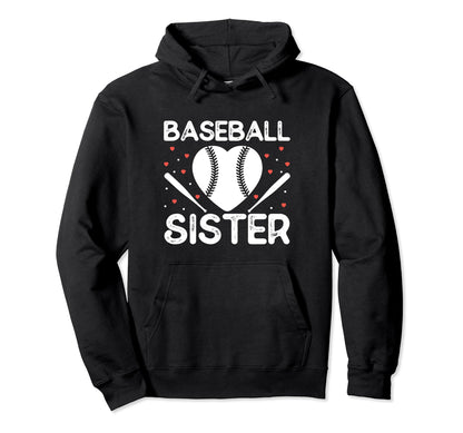 Baseball Sister Baseball Hoodie - Aesthetic Graphic Men Women - T-Shirt, Sweatshirt, Hoodie