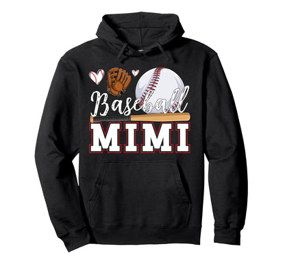 Baseball Mimi Grandma Mimi Baseball Hoodie - Graphic Print for Adults - T-Shirt, Sweatshirt, Hoodie