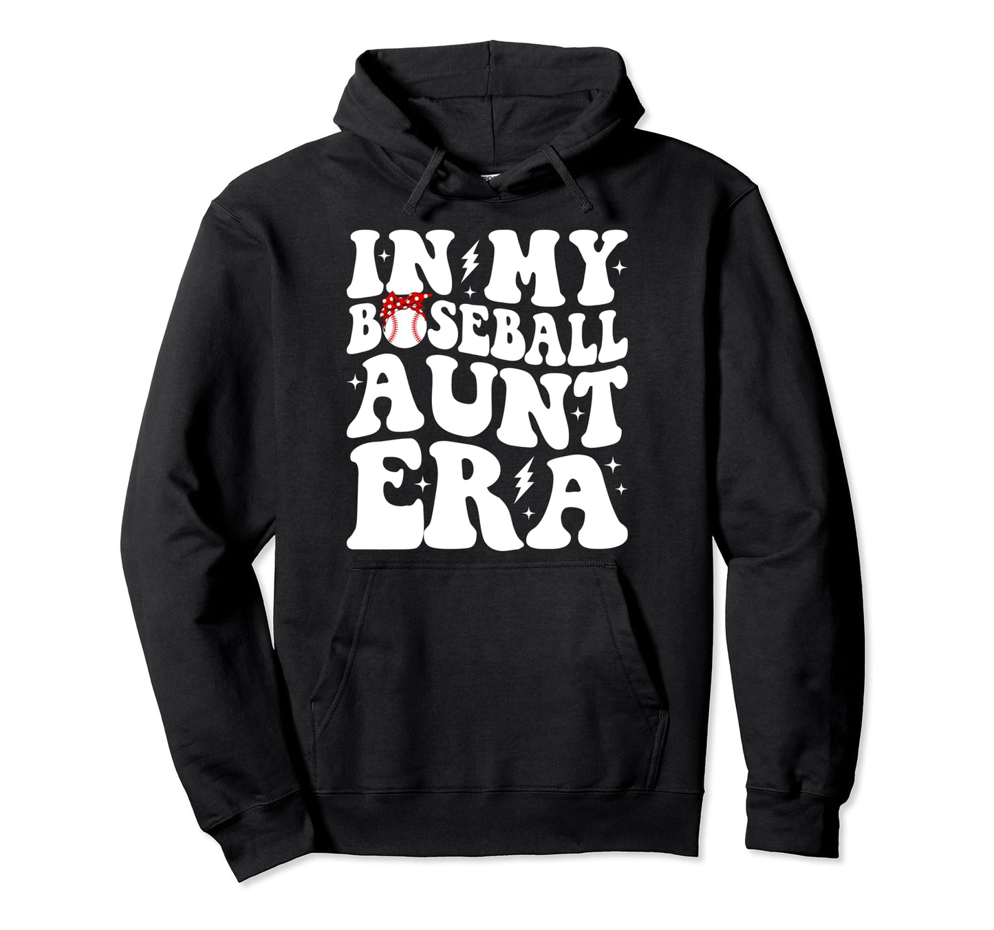 My Baseball Aunt Era Groovy Baseball Aunt Hoodie - Graphic Print Unisex - T-Shirt, Sweatshirt, Hoodie