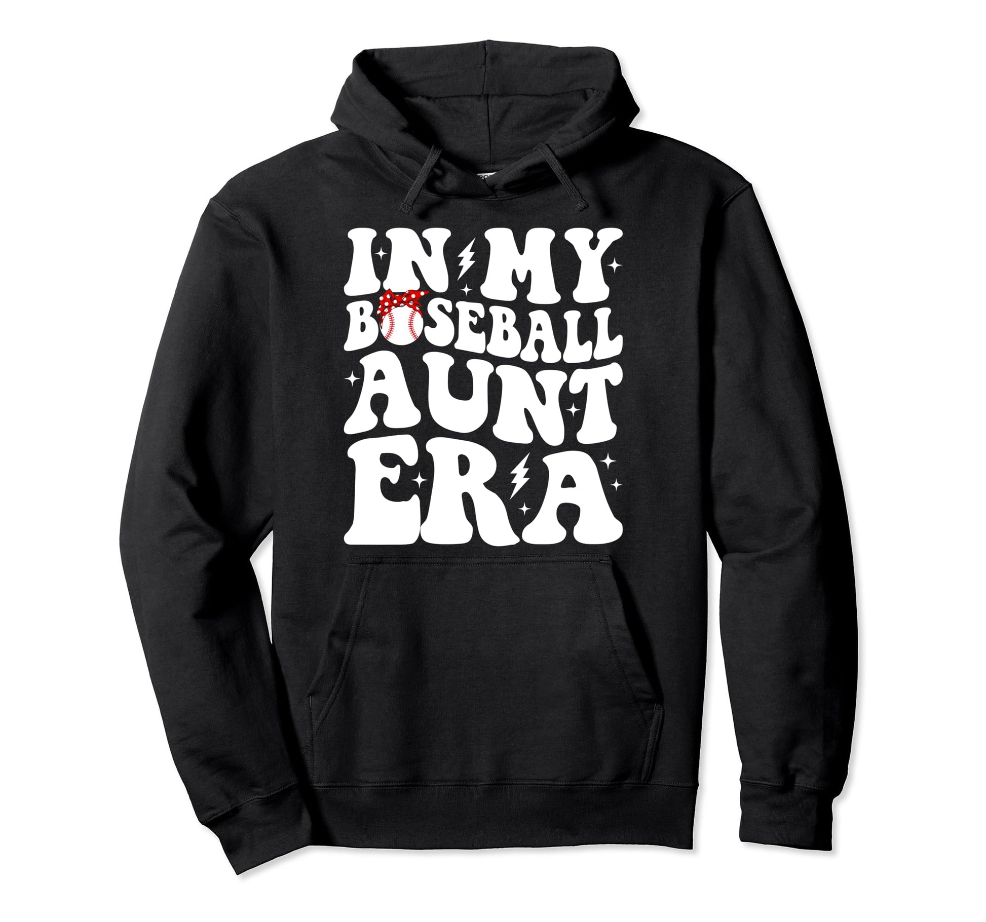 My Baseball Aunt Era Groovy Baseball Aunt Hoodie - Graphic Print Unisex - T-Shirt, Sweatshirt, Hoodie