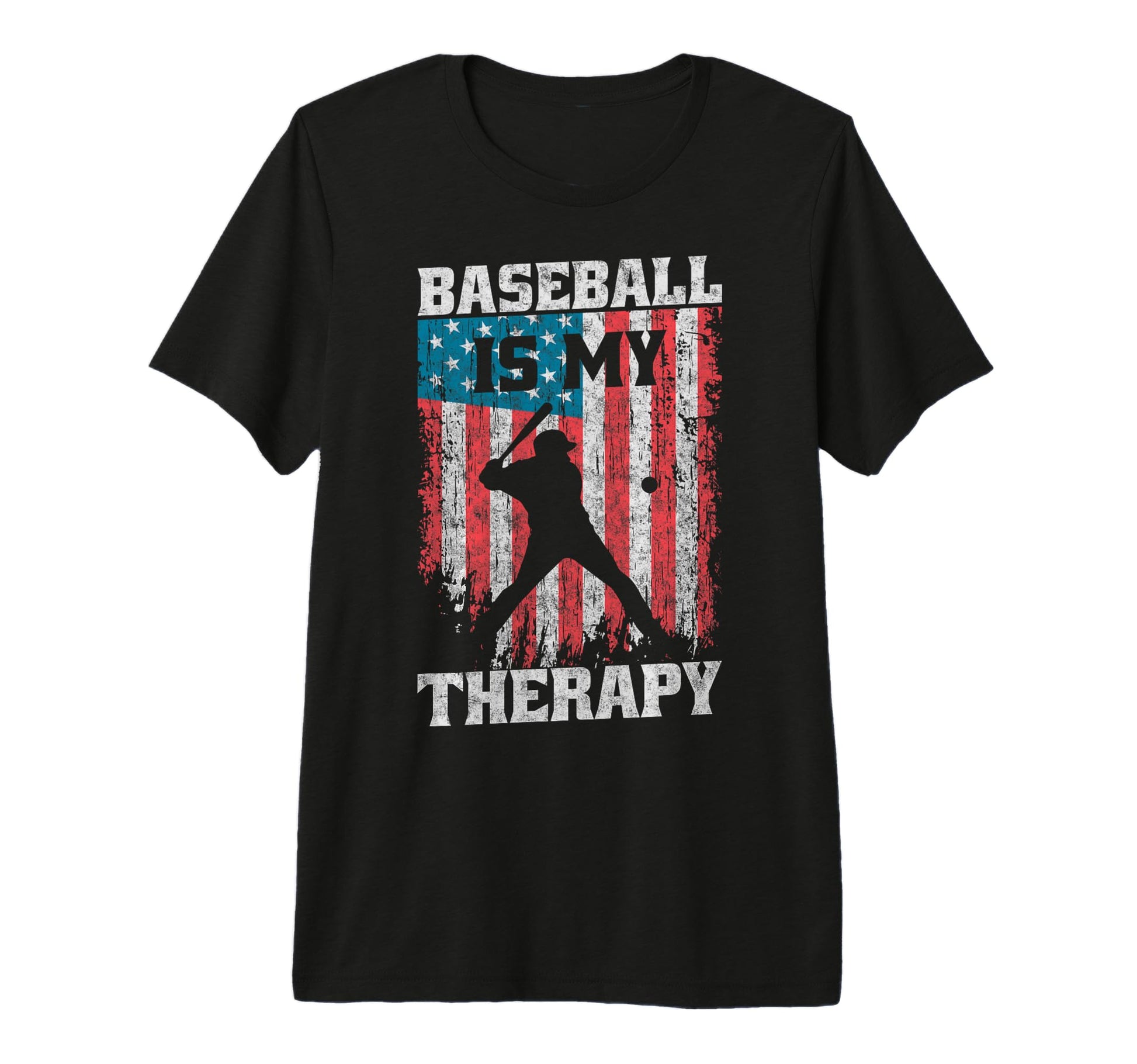 Baseball Us Flag Baseball Is My T-Shirt - Casual Everyday Wear Unisex - T-Shirt, Sweatshirt, Hoodie
