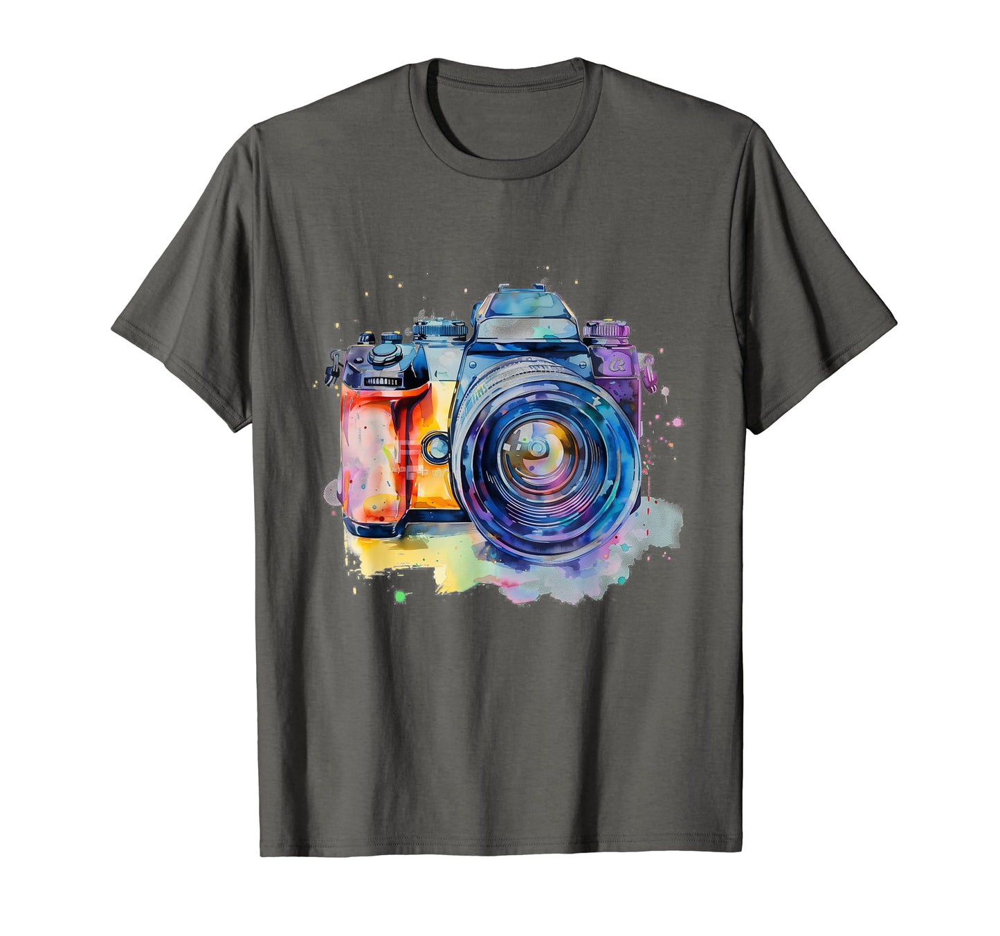 Camera Photography Watercolor Art T-Shirt - Minimalist Print for Adults - T-Shirt, Sweatshirt, Hoodie