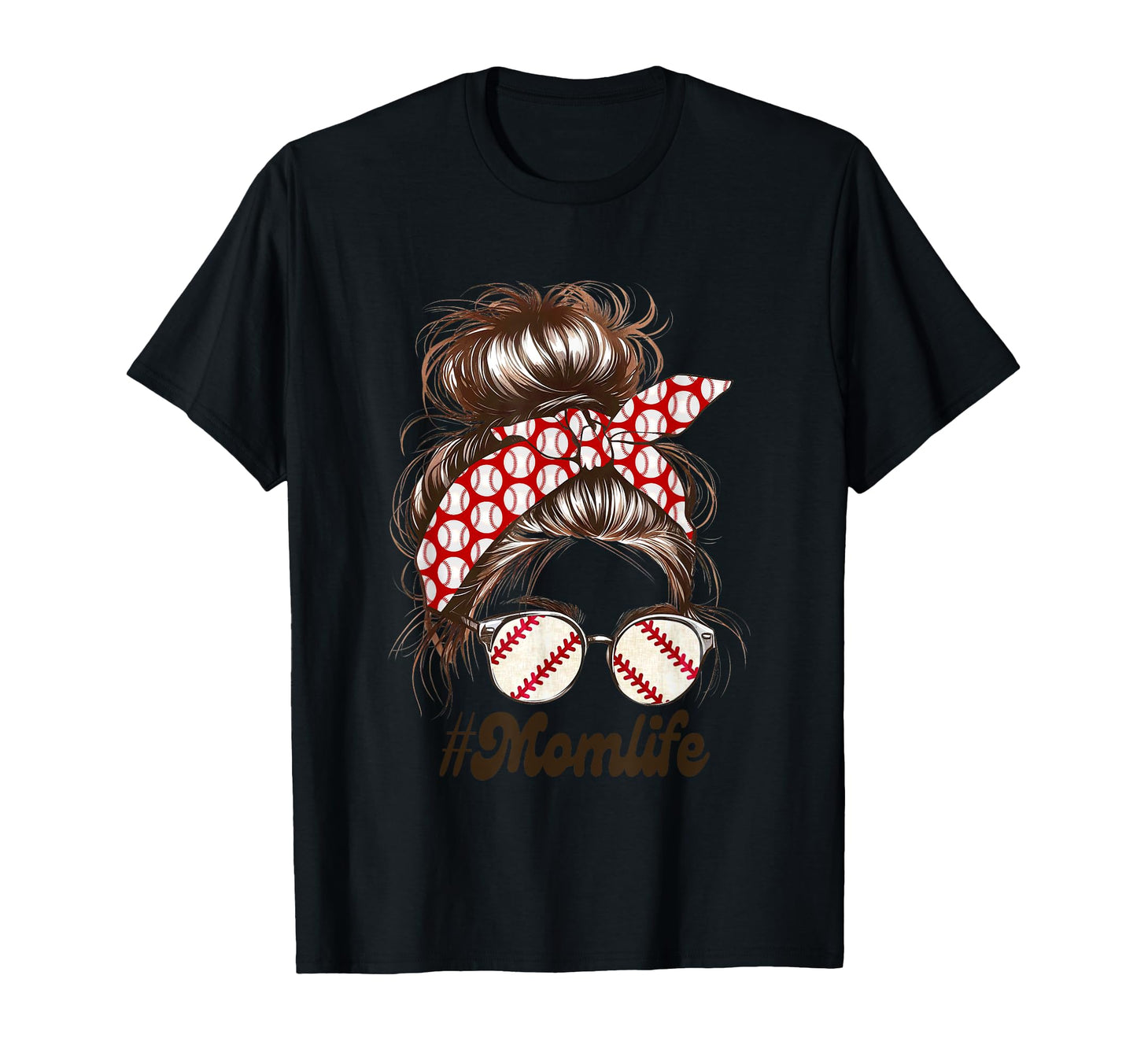 Baseball Momlife Stylish Hair T-Shirt - Fun Novelty Design Men Women - T-Shirt, Sweatshirt, Hoodie