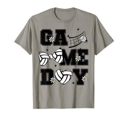 Volleyball Game Day Bow And Heart T-Shirt - Aesthetic Graphic Men Women - T-Shirt, Sweatshirt, Hoodie