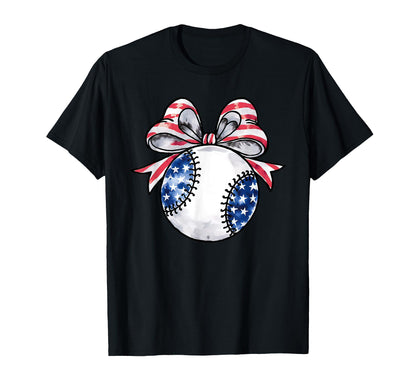 Usa American Flag Coquette Bow T-Shirt - Fun Novelty Design for Adults - T-Shirt, Sweatshirt, Hoodie