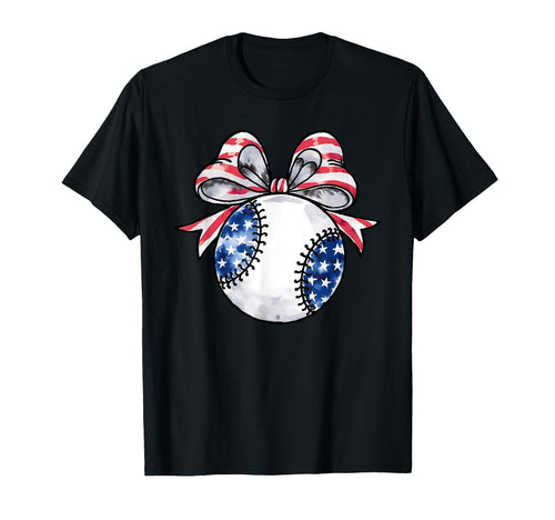 Usa American Flag Coquette Bow T-Shirt - Fun Novelty Design for Adults - T-Shirt, Sweatshirt, Hoodie