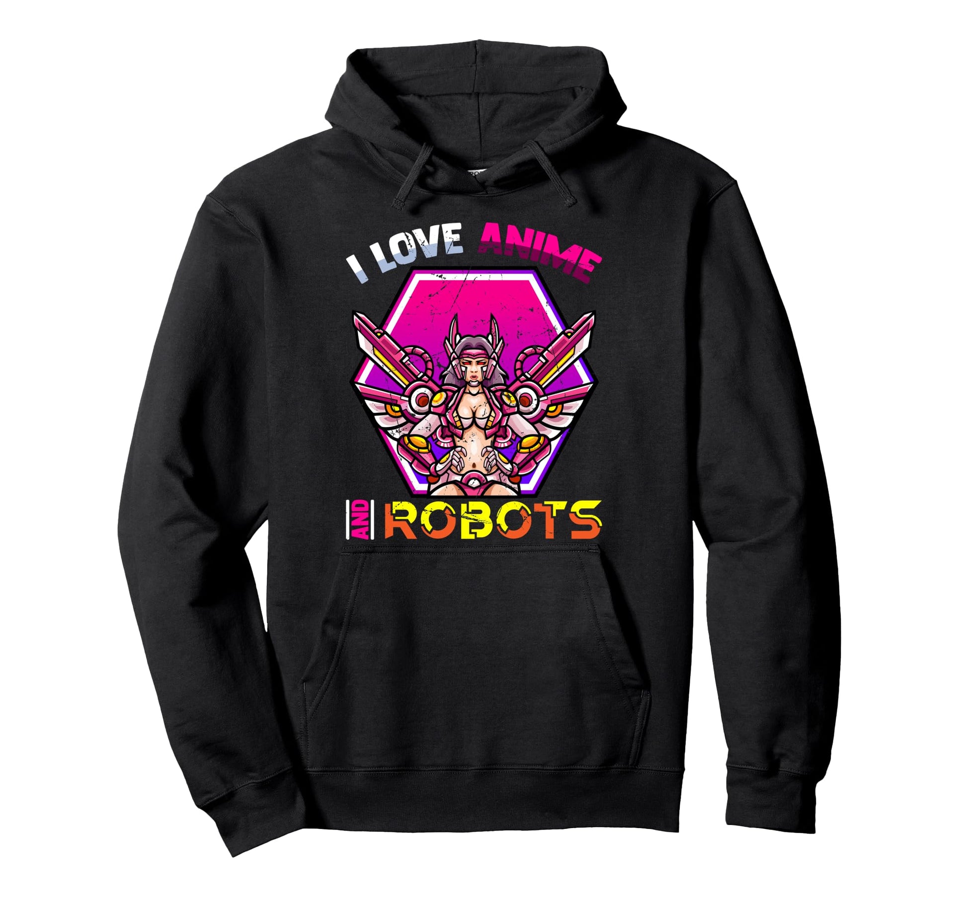 I Love Anime And Robots Kawaii Otaku Hoodie - Casual Everyday Wear Unisex - T-Shirt, Sweatshirt, Hoodie