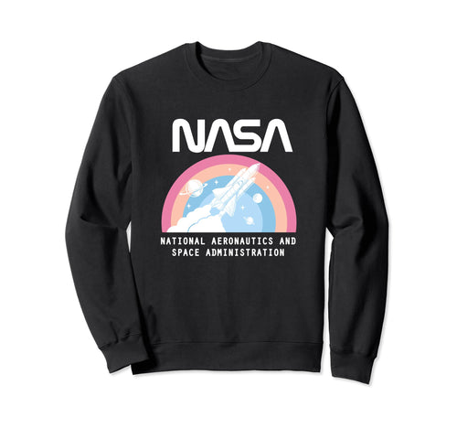 Nasa Space Shuttle Pastel Rainbow Sweatshirt - Minimalist Print for Adults - T-Shirt, Sweatshirt, Hoodie