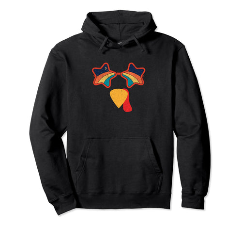 Funny Turkey Face Wearing Rainbow Hoodie - Novelty Apparel Unisex - T-Shirt, Sweatshirt, Hoodie