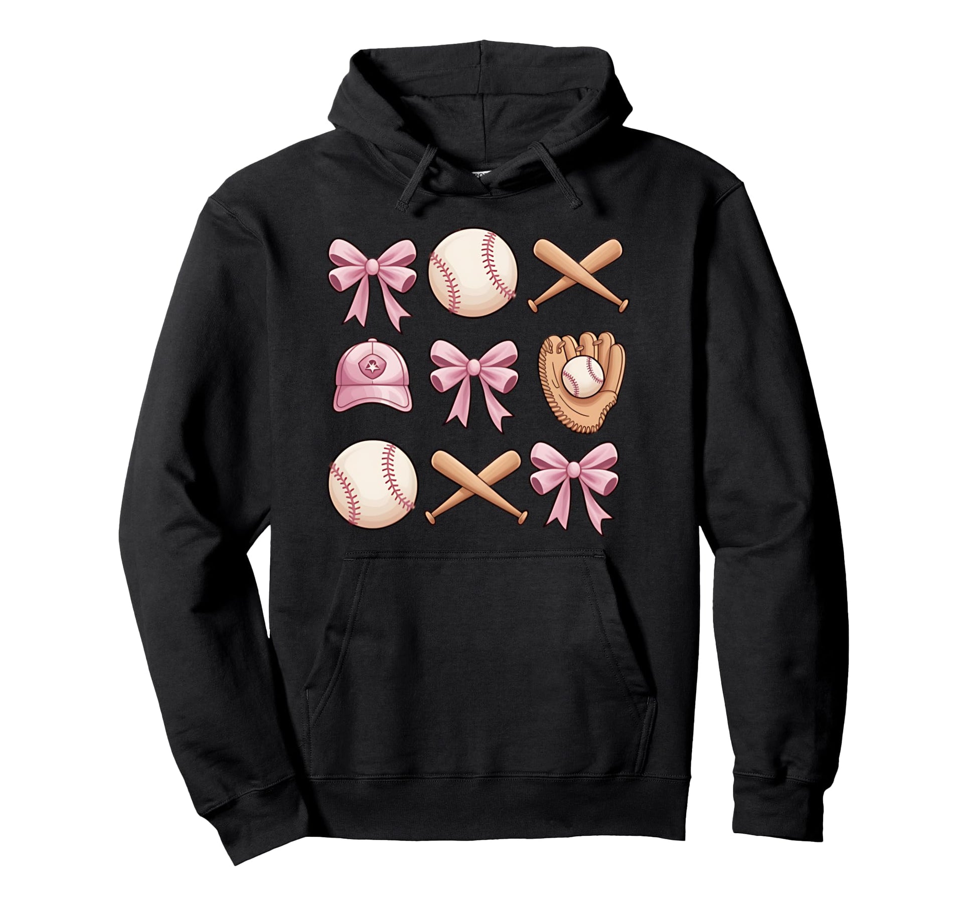 Baseball Coquette Bow Mom Sister Hoodie - Streetwear Style Unisex - T-Shirt, Sweatshirt, Hoodie