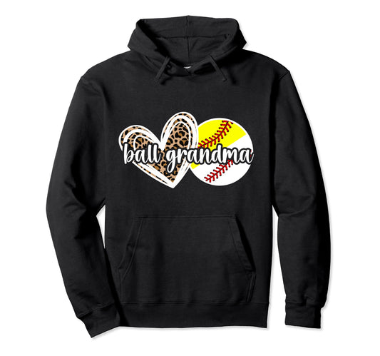 Ball Grandma Softball Baseball Grandma Hoodie - Custom Art Print Unisex - T-Shirt, Sweatshirt, Hoodie