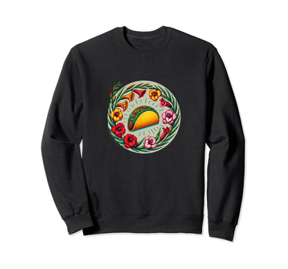 Taco Lovers Illustration Peace Love Sweatshirt - Novelty Apparel Unisex - T-Shirt, Sweatshirt, Hoodie