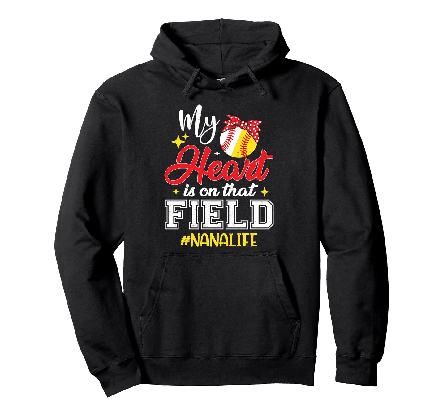 My Heart Is That Field Softball Hoodie - Trendy Graphic for Adults - T-Shirt, Sweatshirt, Hoodie
