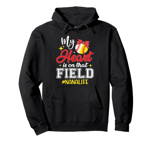 My Heart Is That Field Softball Hoodie - Trendy Graphic for Adults - T-Shirt, Sweatshirt, Hoodie