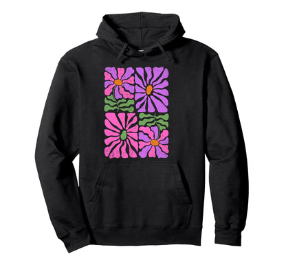 Boho Abstract Flowers Hoodie - Graphic Print Men Women - T-Shirt, Sweatshirt, Hoodie