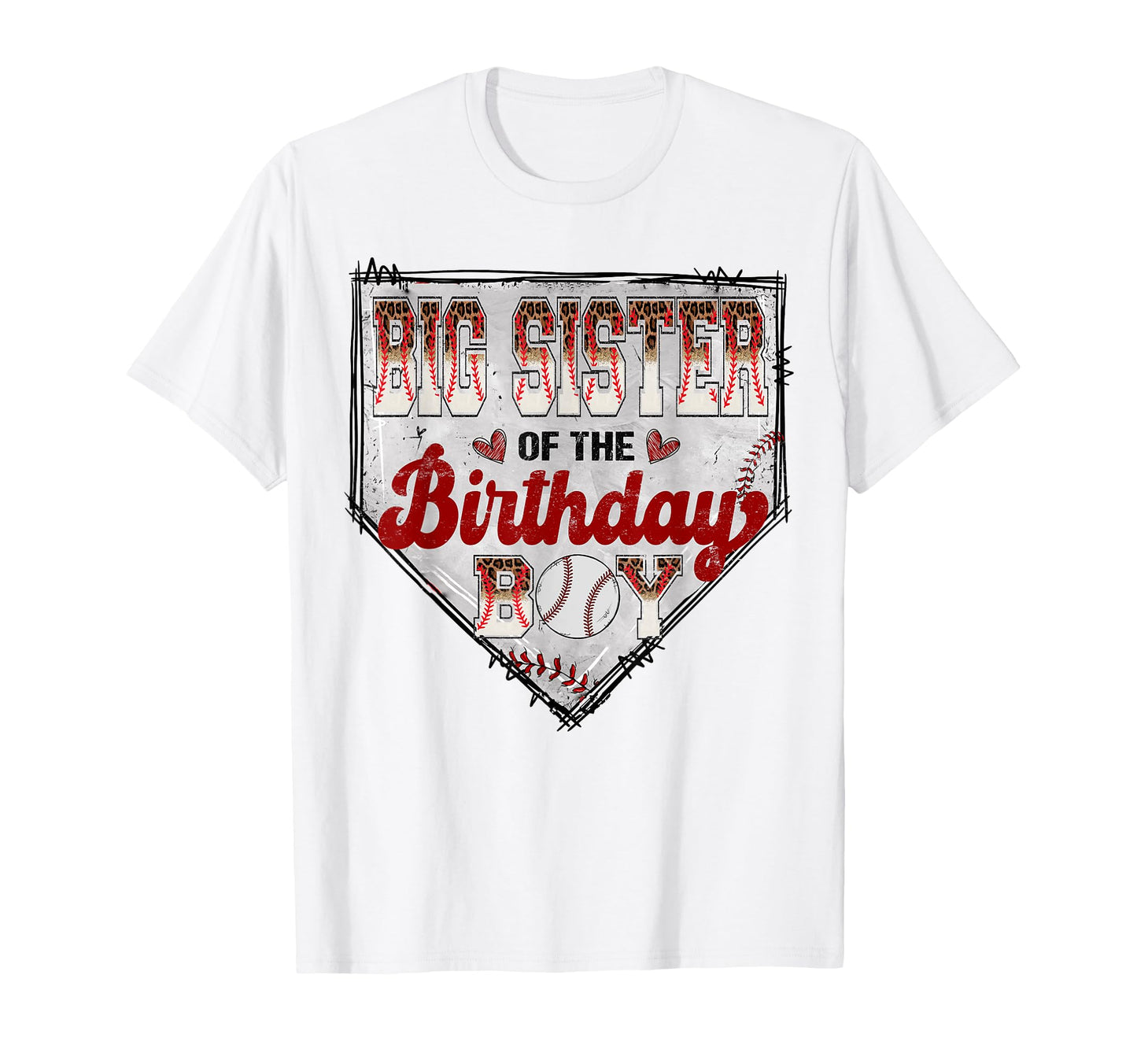 Big Sister Birthday Baseball Player Bday T-Shirt - Graphic Print Men Women - T-Shirt, Sweatshirt, Hoodie