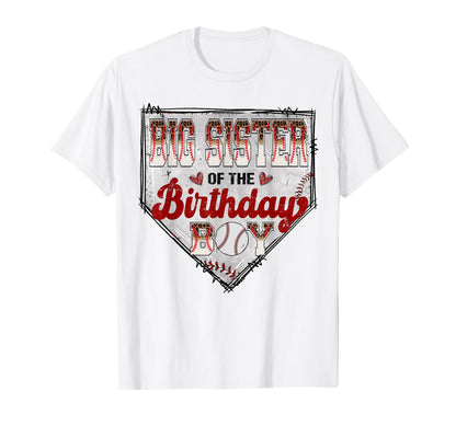 Big Sister Birthday Baseball Player Bday T-Shirt - Graphic Print Men Women - T-Shirt, Sweatshirt, Hoodie