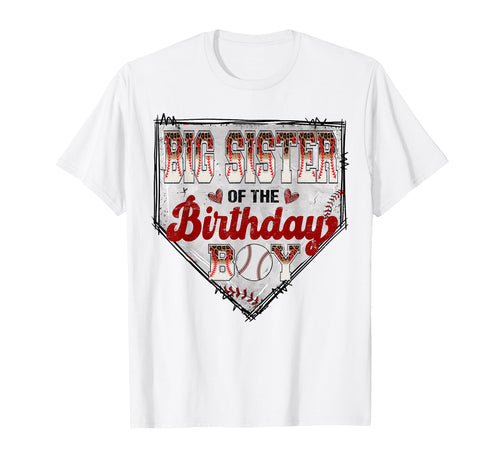 Big Sister Birthday Baseball Player Bday T-Shirt - Graphic Print Men Women - T-Shirt, Sweatshirt, Hoodie