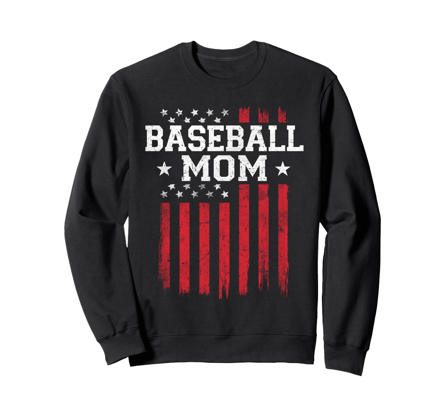 Baseball Mom Proud American Flag Sweatshirt - Minimalist Print for Adults - T-Shirt, Sweatshirt, Hoodie