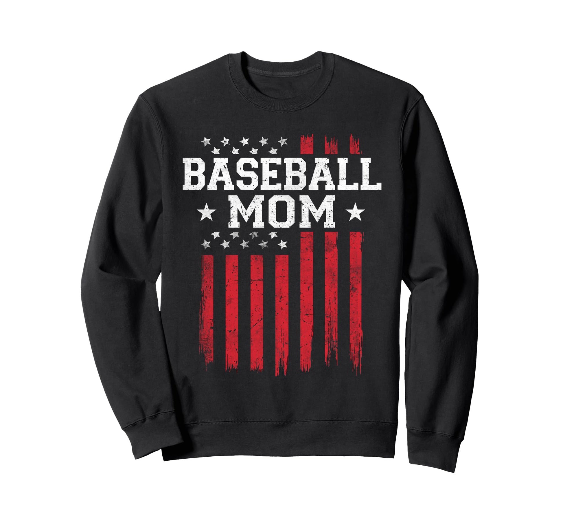 Baseball Mom Proud American Flag Sweatshirt - Minimalist Print for Adults - T-Shirt, Sweatshirt, Hoodie