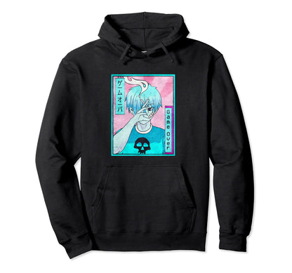 Game Over Emo Anime Vaporwave Aesthetic Hoodie - Trendy Graphic for Adults - T-Shirt, Sweatshirt, Hoodie