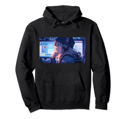 90S Anime Aesthetic Lofi Vaporwave Hoodie - Fun Novelty Design Men Women - T-Shirt, Sweatshirt, Hoodie