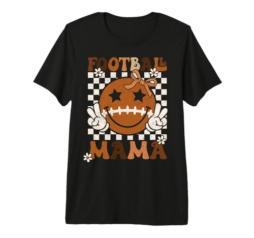 Coquette Bow Football Mama Mom Rtero T-Shirt - Graphic Print for Adults - T-Shirt, Sweatshirt, Hoodie