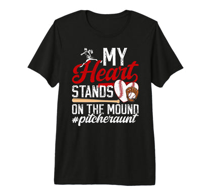 Mound Baseball Pitcher Aunt Baseball T-Shirt - Novelty Apparel for Adults - T-Shirt, Sweatshirt, Hoodie