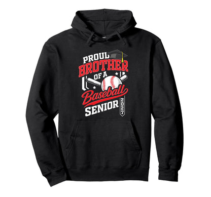 Proud Mom Baseball Senior Class 2027 Graduate Hoodie - Graphic Print Unisex - T-Shirt, Sweatshirt, Hoodie