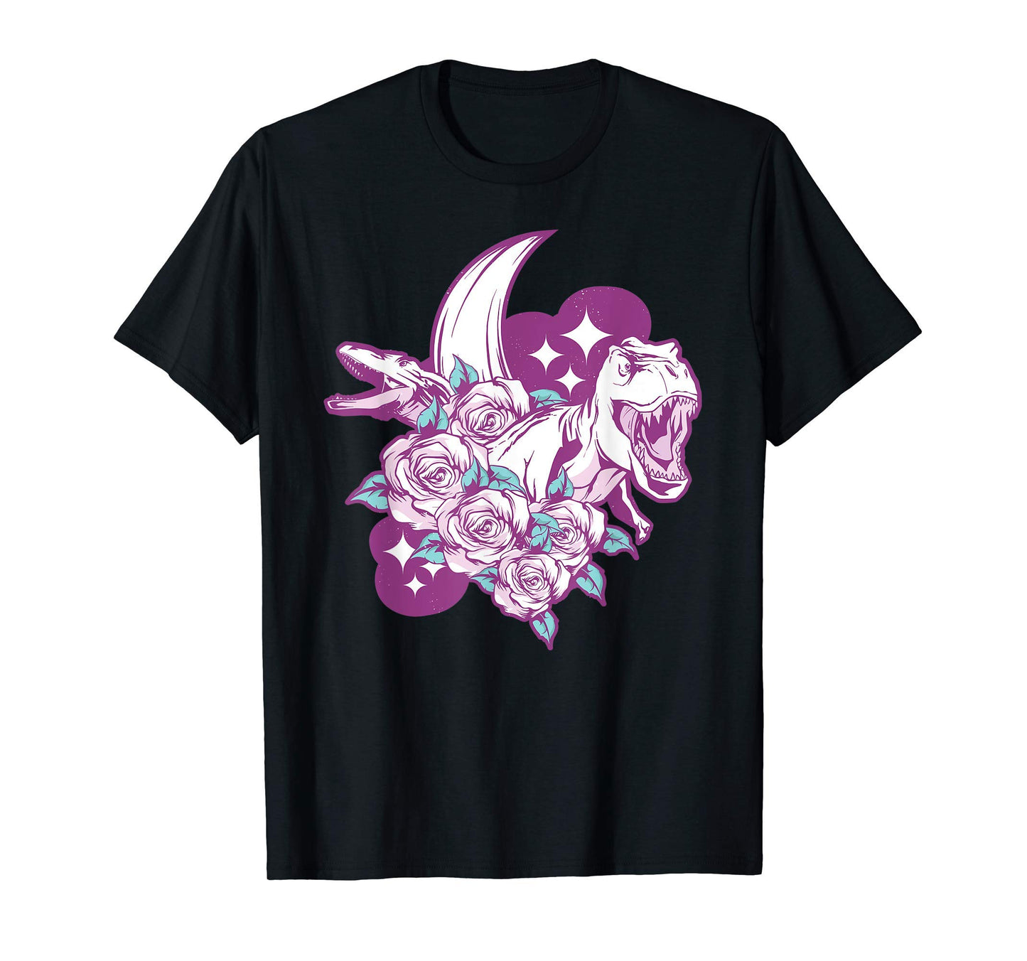 Flower Tyrannosaurus Rex Pastel Goth T-Shirt - Custom Art Print for Adults - T-Shirt, Sweatshirt, Hoodie
