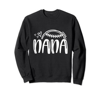Baseball Softball Tball Nana Heart Sweatshirt - Custom Art Print Men Women - T-Shirt, Sweatshirt, Hoodie