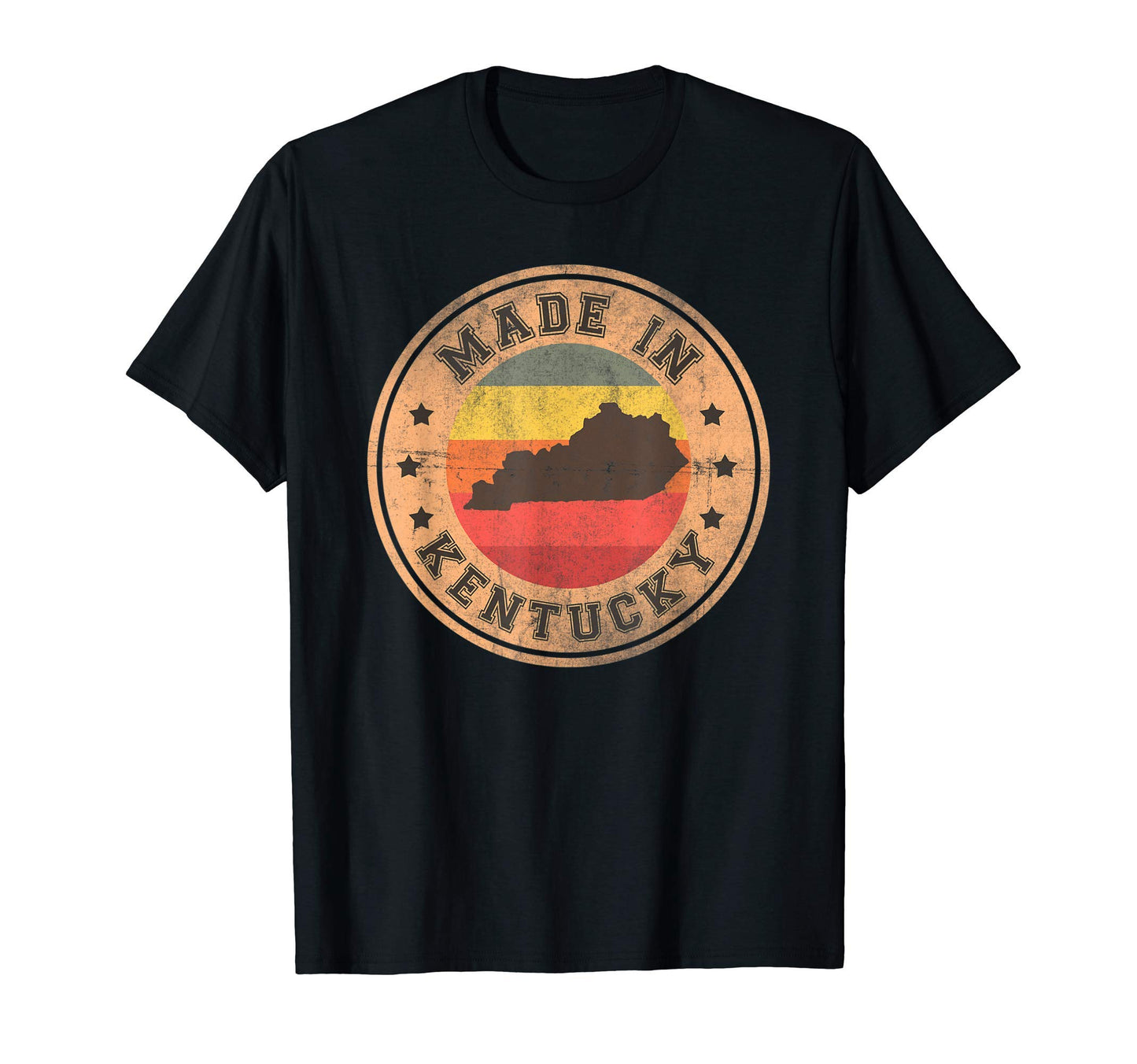 Kentucky Us State Map Stripes 1970 T-Shirt - Fun Novelty Design Unisex - T-Shirt, Sweatshirt, Hoodie