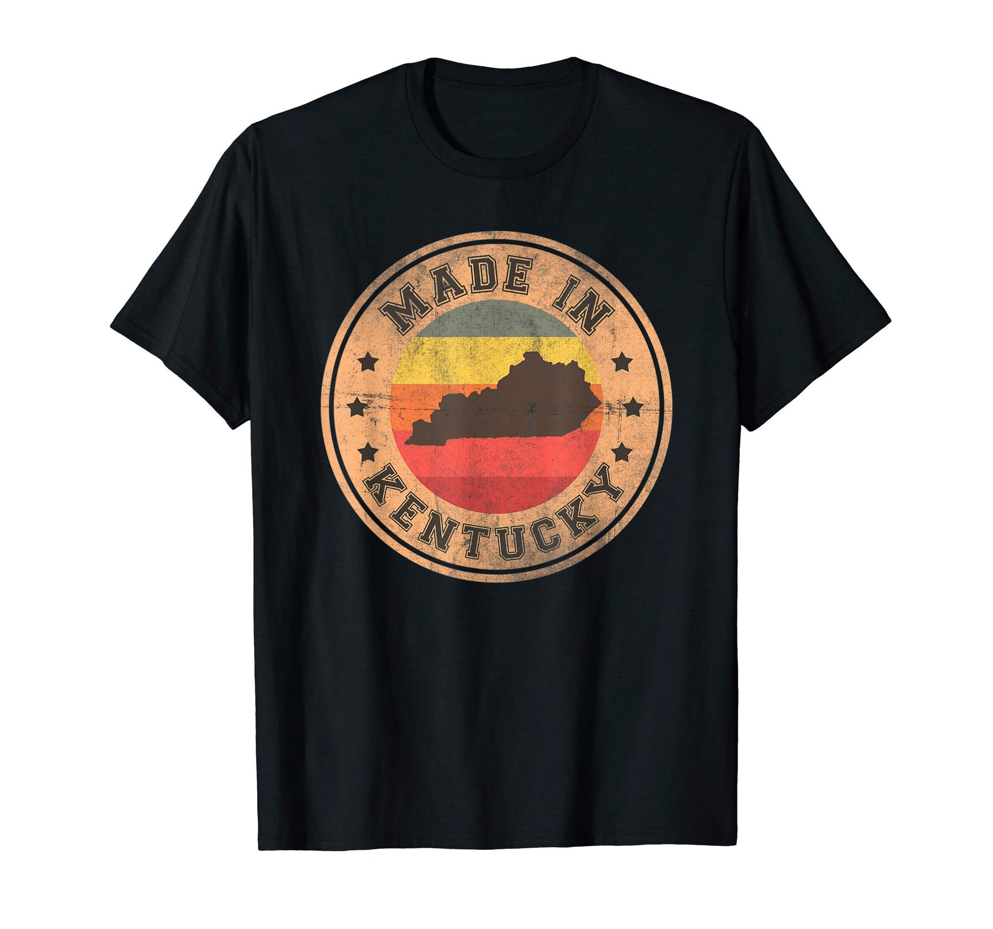 Kentucky Us State Map Stripes 1970 T-Shirt - Fun Novelty Design Unisex - T-Shirt, Sweatshirt, Hoodie