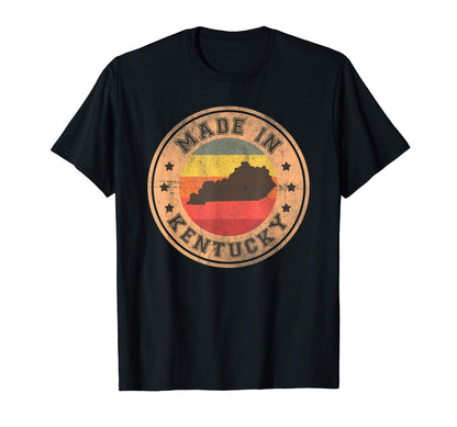 Kentucky Us State Map Stripes 1970 T-Shirt - Fun Novelty Design Unisex - T-Shirt, Sweatshirt, Hoodie