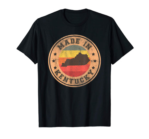 Kentucky Us State Map Stripes 1970 T-Shirt - Fun Novelty Design Unisex - T-Shirt, Sweatshirt, Hoodie