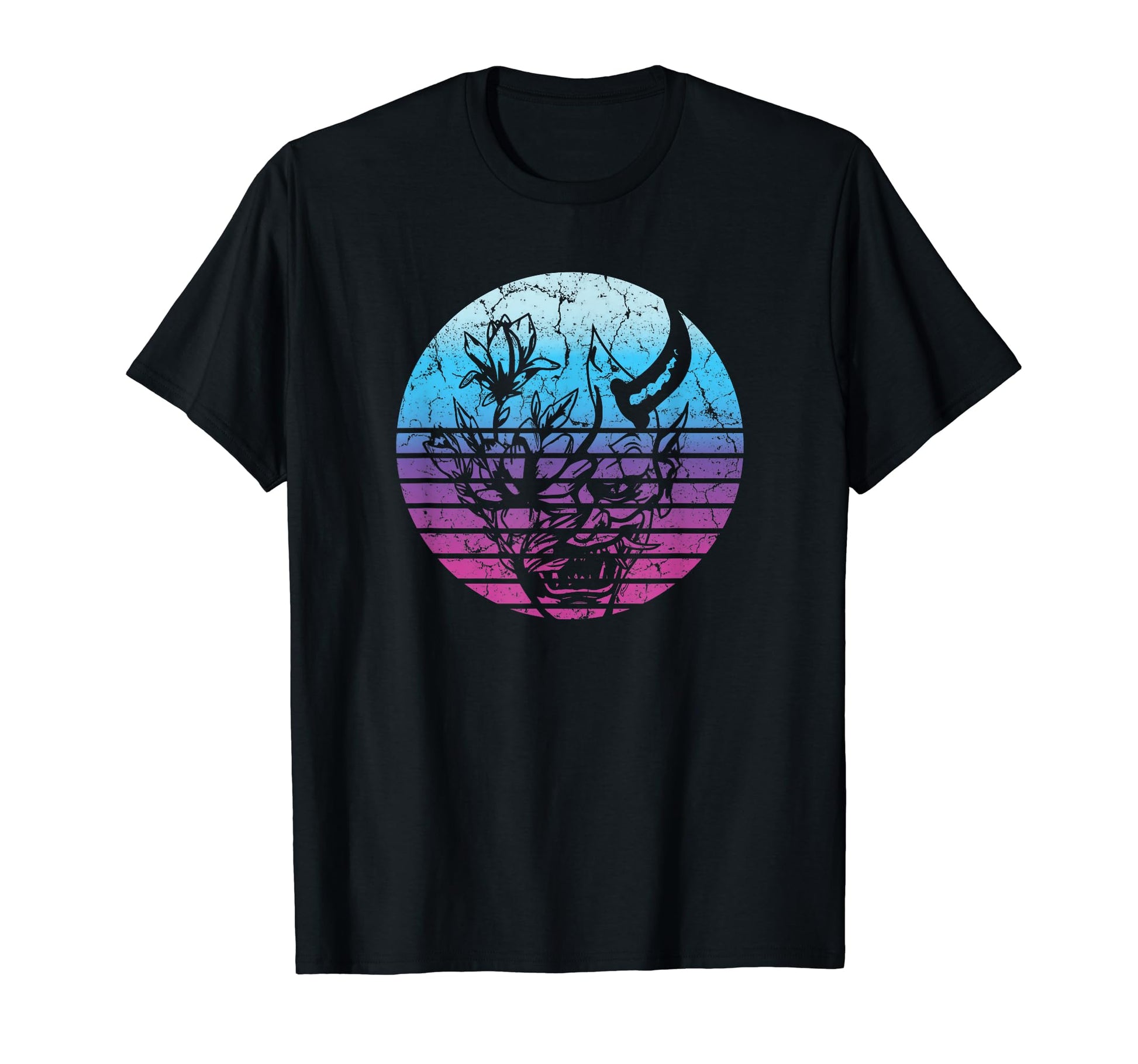 Japanese Demon Face Mask Devil Oni T-Shirt - Custom Art Print Unisex - T-Shirt, Sweatshirt, Hoodie