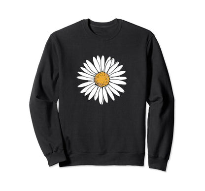 Boho Daisy Flower Botanical Sweatshirt - Fun Novelty Design Men Women - T-Shirt, Sweatshirt, Hoodie