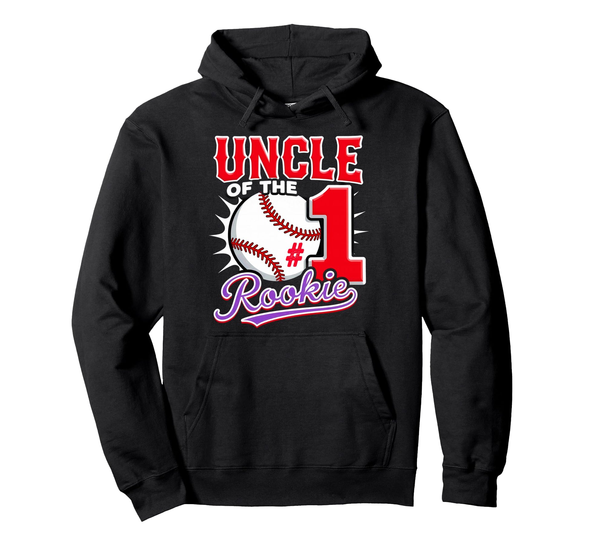 Uncle Rookie 1St Birthday Baseball Hoodie - Unique Graphic for Adults - T-Shirt, Sweatshirt, Hoodie